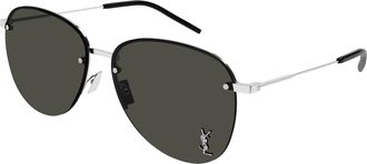 Saint Laurent Grey Pilot Unisex Sunglasses SL 328/K M 005 61
