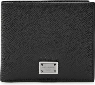 Dolce & Gabbana Logo Pebbled Leather Wallet - Black - One Size