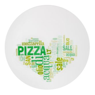 Bormioli Rocco Piatto I love pizza Green Ronda in vetro temperato, da 33 cm