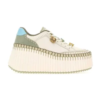 Chlo&eacute; Nama Wedge Trainers - female - Chlo&eacute; - Sneakers - White - 6 UK - Shoes