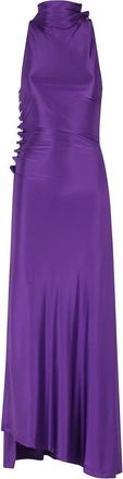 Paco Rabanne Midi Gedrapeerde Jersey Jurk - Dames - Maxi kleedjes - Paars - XL - Kleedjes