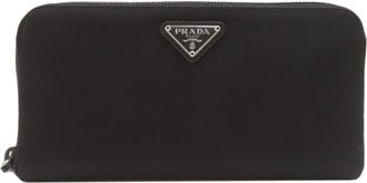Prada Black Nylon Long Wallet (Bi-Fold) (Pre-Owned)