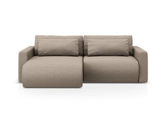 Cosmopolitan Design Sof&aacute; cama esquinero con ba&uacute;l 3 plazas tejido estructural beige oscuro