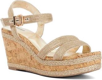 Dune London Kipling Platform Wedge Sandal in Gold at Nordstrom, Size 6.5Us