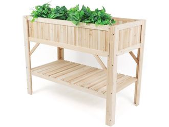 Habitat et Jardin Huerto Cuadrado De Madera magnolia Sobre Patas - 115 X 57 X 90 Cm - Beige