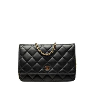 Chanel Pre-owned Wallet on Chain - Dames - Pre-owned - Zwart - Maat: ONE Size Leer