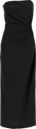 Max Mara Black Virgin Wool Long Womens Dress