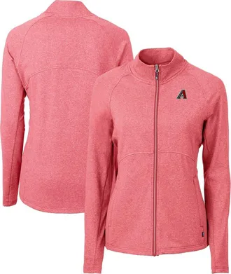Cutter & Buck Womens Cutter & Buck Heather Red Arizona Diamondbacks Adapt Eco Knit Heather Recycled Full-Zip Jacket at Nordstrom, Size Medium