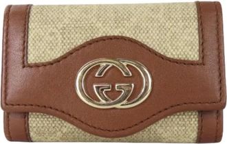 Gucci Pre-owned 282432 Sleuteletui - Dames - Vintage Accessoires - Beige - ONE Size - Leer - Vintage