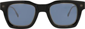 Philipp Plein 50mm Square Sunglasses in Black Gold Blue at Nordstrom Rack