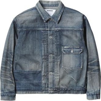 Neighborhood patchwork denim jacket - men - Cotton - L - Blue