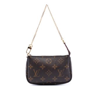 Louis Vuitton Pre-owned Womens Monogram Mini Pochette Accessoires - Brown Textile - One Size