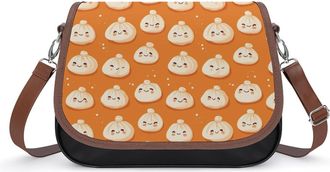 Generic Cute Dumplings Crossbody Bag Womens Handbag PU Message Bags Shoulder Purse with Adjustable Strap
