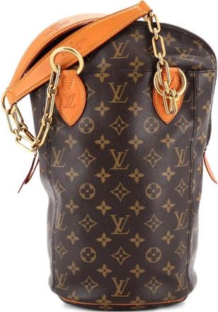 Louis Vuitton Borsa a spalla Karl Lagerfeld Punching GM in tela con monogramma - Marrone