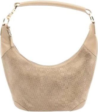 Gucci Pre-owned Shoulder Bags, female, Beige, Size: ONE SIZE Pre-owned Suede Shoulder Bag