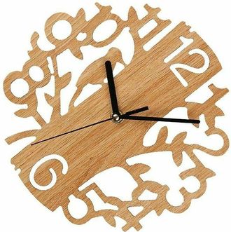OEM Reloj De Pared De Madera Con Forma De P&aacute;jaro, Reloj De Pared Decorativo Natural, Reloj Colgante Creativo, Decoraci&oacute;n De Pared