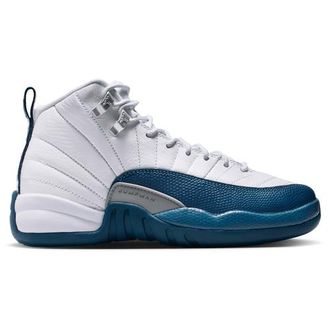 Nike Jordan Boys Retro 12 - Boys Grade School Basketball Shoes - White / French Blue / Metallic Silver Size 3.5