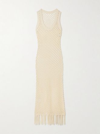 Sir. Abito Midi In Cotone Crochet Ilaria - Crema