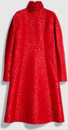 Gucci Floral Wool Brocade Dress, Red, Ready-to-wear