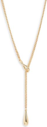 Nordstrom Droplet Curb Chain Lariat Necklace in Gold at Nordstrom