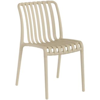 Sweeek Set of 4 beige plastic garden chairs, stackable, already assembled, Agathe