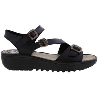FLY London ELIT141FLY Leather Womens Slingbacks Sandals - Black - Size:UK 5