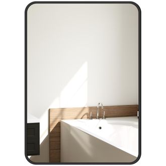 OEM Espejo De Ba&ntilde;o Rectangular Con Marco Met&aacute;lico Espejo Decorativo Para Dormitorio Comedor O Entrada 50x70 Cm Negro