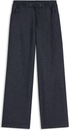 HUGO BOSS Regular-fit trousers in lightweight denim with drawstring waist
