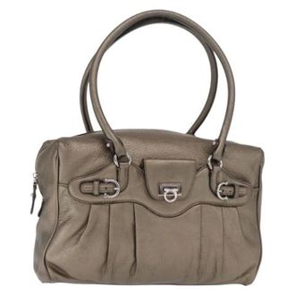 Ferragamo Pre-owned Handbags, female, Brown, Size: ONE SIZE Pre-owned Leather Handbag