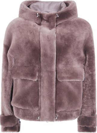 BLANCHA Jacket Hooded Straight Merino Shearling Jacket