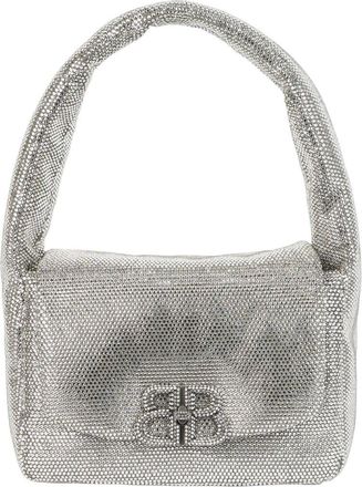 Balenciaga Small Monaco Leather Sling Bag In Strass