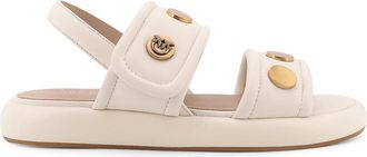 Pinko Fiona Leather Flat Sandals