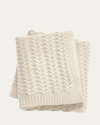 Sofiacashmere Braided Cable-Knit Throw Blanket