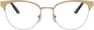 Versace VE12971002 Cat Eye Semi Rim Eyeglasses - Gold
