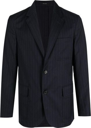 Dunhill pinstripe single-breasted blazer - men - Wool - 50 - Blue