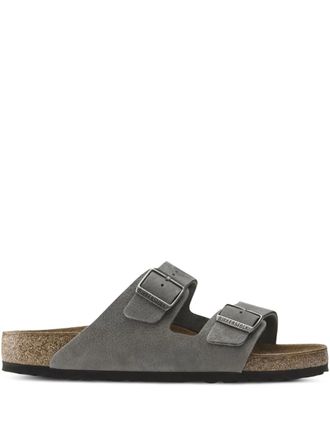 Birkenstock Arizona slides - men - Nubuck Leather/Polyethylene vinyl acetate (PEVA)/Suede - 46 Regular - Grey