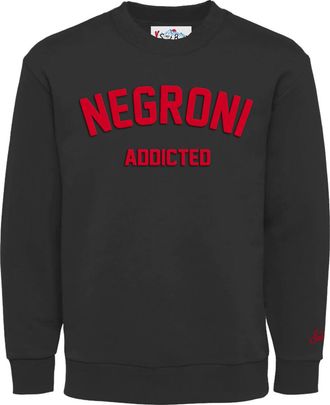 MC2 Saint Barth Crewneck Black Sweatshirt with Bold Lettering