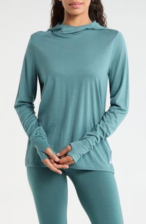 Smartwool Sun Merino Wool Blend Hoodie in Dusty Teal at Nordstrom, Size X-Large