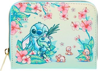 Hot Topic Loungefly Disney Stitch Floral Mini Zipper Wallet NONE