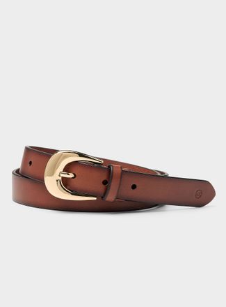 Michael Kors Michael Michael Kors - Womens Shiny D-buckle leather belt