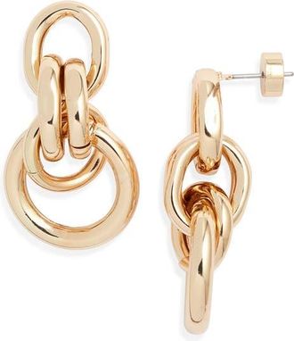 Nordstrom Double Circle Front Hoop Earrings in Gold at Nordstrom