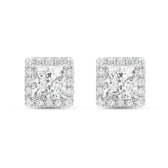 Diana M. Jewels 14KT WHITE GOLD LAB GROWN FASHION EARRINGS WEIGHING 8.00 CTS TW