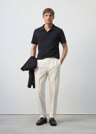 Mango Polo slim-fit misto cotone piqu&eacute; navy - Uomo - XXL - MANGO MAN