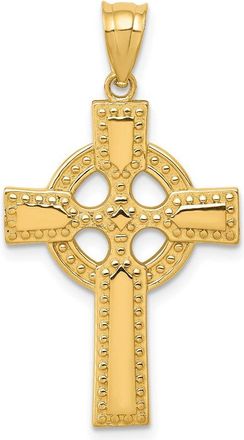 Diamond2Deal 14k Yellow Gold Celtic Cross Pendant