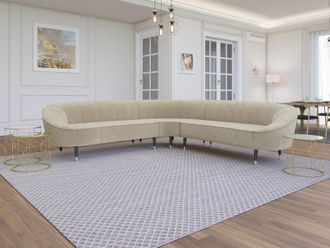Polstero Ecksofa aus Samt in Beige