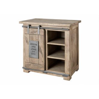 Massivmoebel24 railway 324 Com&ograve; in legno di mango - laccato / whitewash 70x45x70