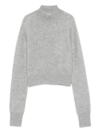 Sportmax high-neck cropped sweater - women - Cashmere - L - Grey