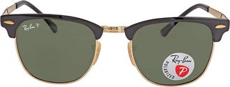 Ray-Ban Ray Ban Clubmaster Metal Polarized Green Classic G-15 Square Unisex Sunglasses RB3716 187/ 58 51