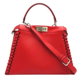Fendi Pre-owned Vintage Handtas - Dames - Pre-owned - Rood - Maat: ONE Size Leer