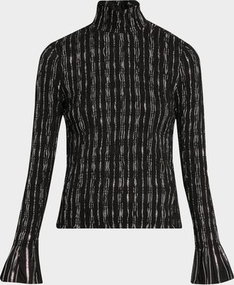 Cinq &agrave; Sept Cooper Smocked Turtleneck Top